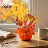 Retro-Stil Herbstdekoration Herbst Künstlicher Kürbis Tischmittelstück, Falsche Dekoration mit Sonnenblumen, für Schreibtisch Herbstlaub Beeren Thanksgiving,