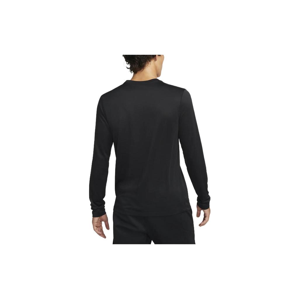 Nike Tričko s potiskem loga s kulatým výstřihem a dlouhým rukávem Pánské topy Černé DX0994-010