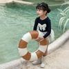 2024 Girls' Long Sleeve Bow Swimsuit - Sun Protection One-Piece for Dance and Swim
