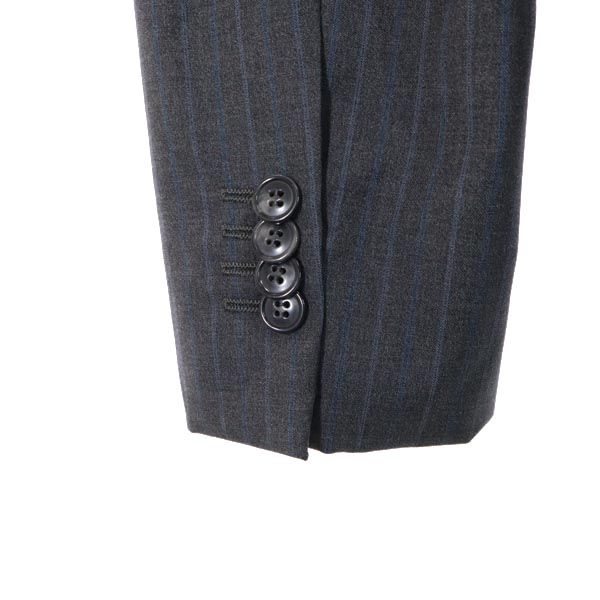 Emporio Armani Vlněné sako s proužkem Made in Italy Šedé Pánské Použité