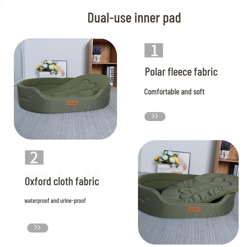 Pătuc pentru câini din pânză Oxford: Cuib Oval Patru Sezoane pentru Animale de Companie