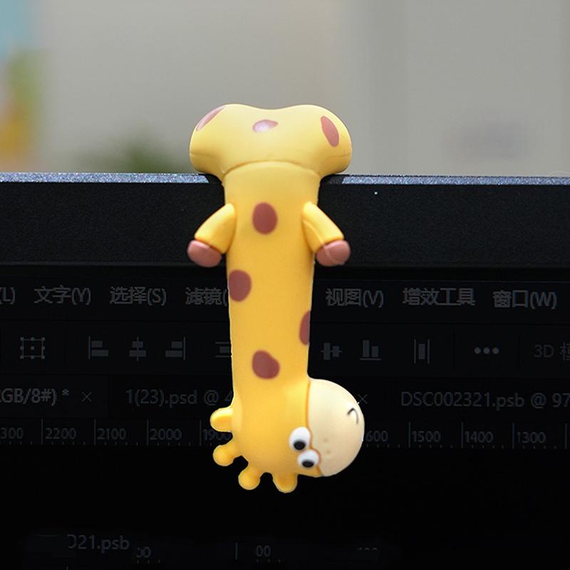 Gummi Giraffe Ornament Rillenverklebte Giraffenfiguren Cartoon Giraffenmodell Autodekoration Computerbildschirm Ausstellungsornament