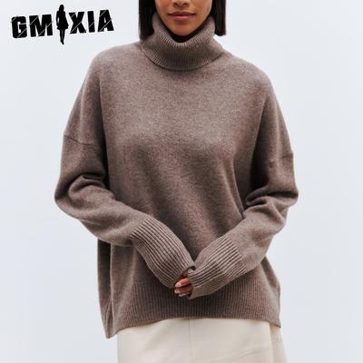 Women's Two-lapel Sweater Loose Turtleneck Fall Winter Pin-resistant Sweater