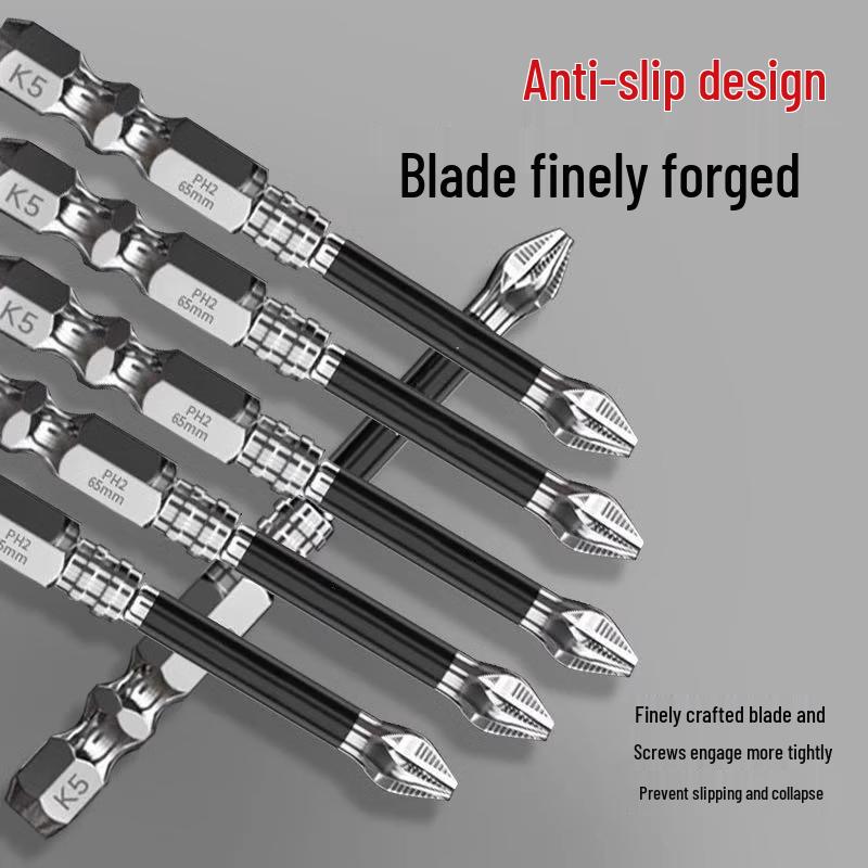 Impact-Resistant Non-Slip Phillips Head Bits: Strong Magnetic, High Hardness, Hex Wind Set for Electric Drills and Screwdrivers.