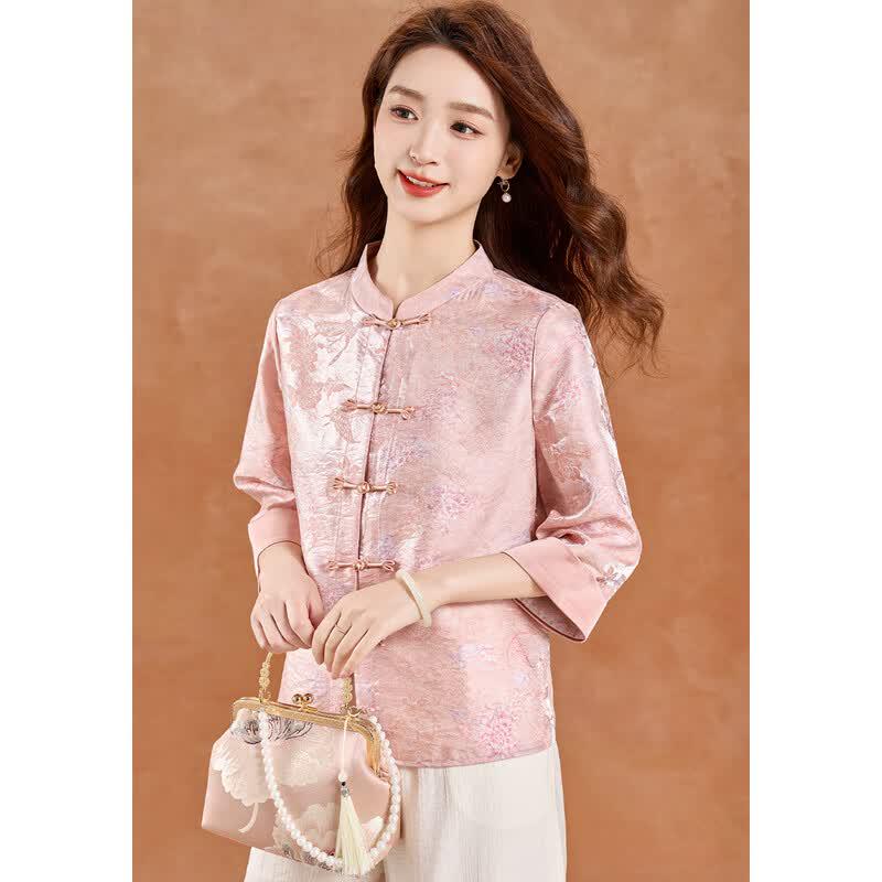 New Chinese Style Iridescent Jacquard Shirt