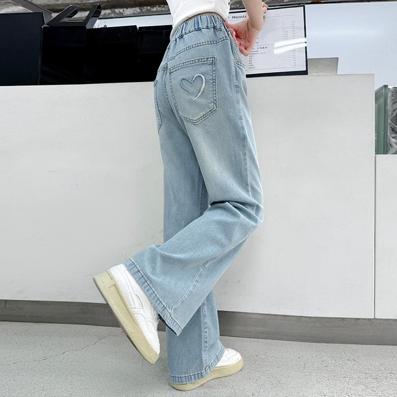 Weite Jeans für Mädchen: Frühling/Herbst Locker sitzende Hosen mit geradem Bein für Junior High School Schüler