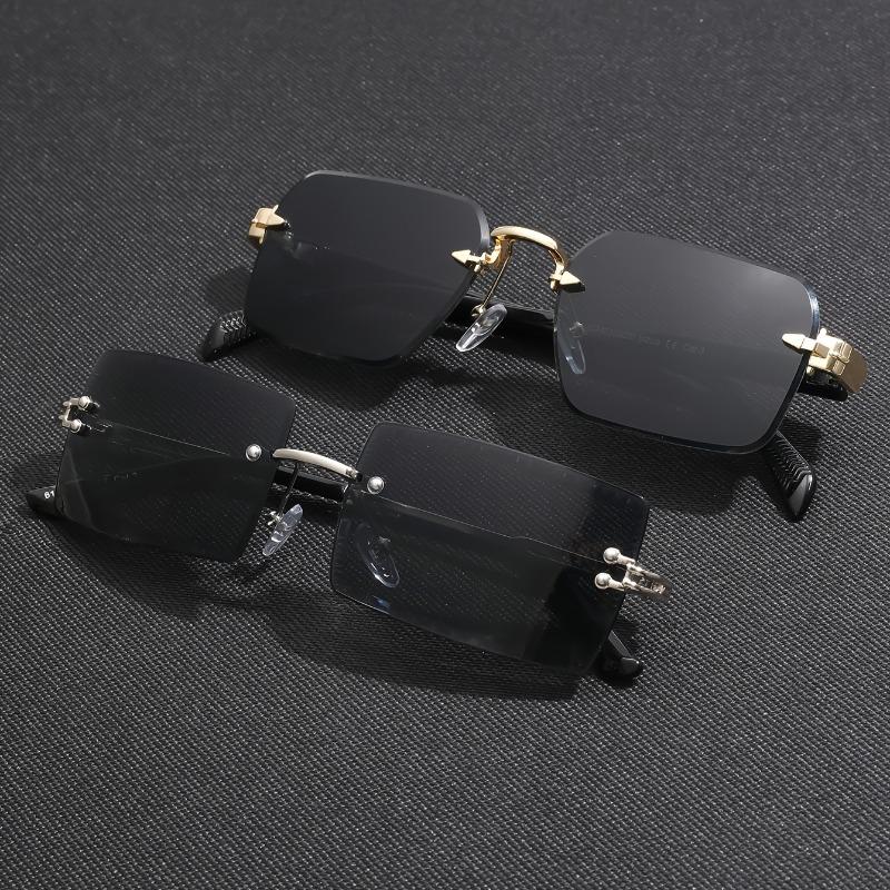 

2pcs Stylish Metal Frame Rimless Glasses Casual Trendy Durable Glasses for Valentine s Day Party Accessories