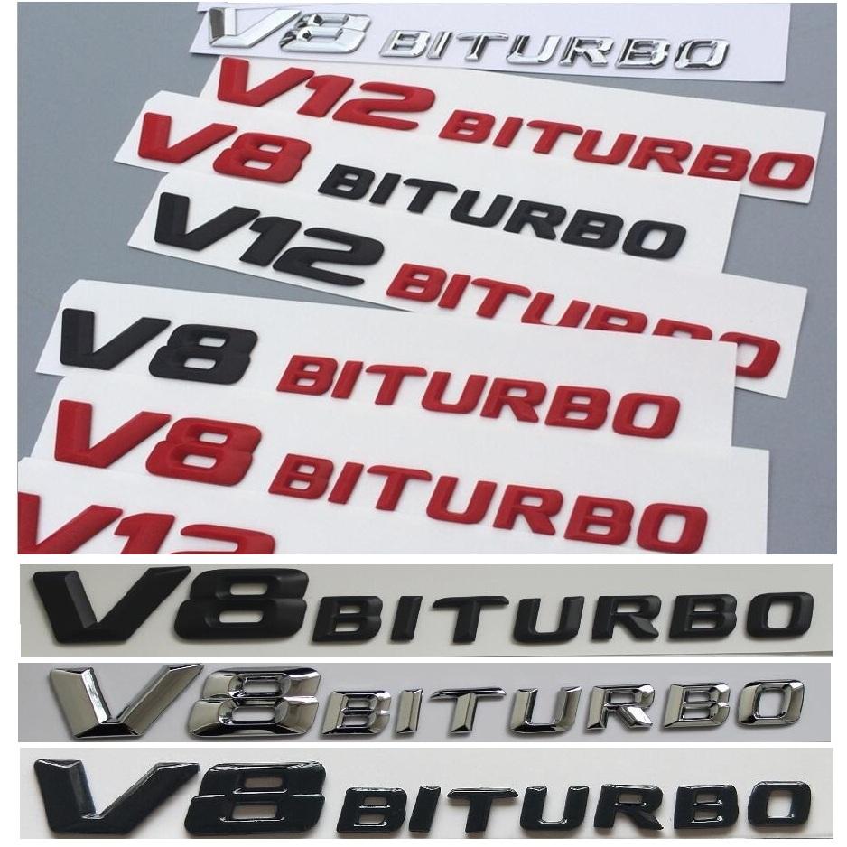 

3D Letters For Mercedes Benz E63 C63 S63 GLE63 GLC63 GLS63 CLS63 AMG Fender V8 BITURBO V8BITURBO Emblems Badges Symbols Sticker Matt Black and Red