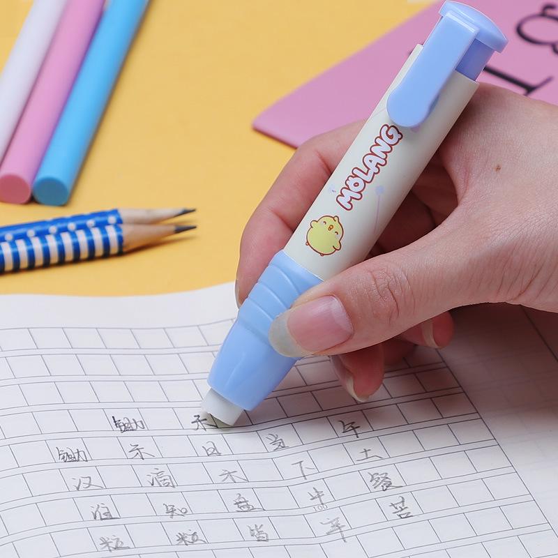 Cute Cartoon Retractable Pen-Style Eraser for Kids