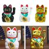 8inch Electric Waving Lucky Cat Cashier Ornament with Swinging Arm Battery Powered for New Store Opening and Work Environment