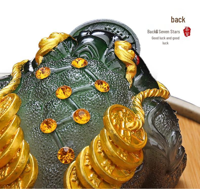 Golden Pixiu Color-Changing Toad Tea Pet Ornament for Gongfu Tea Set - Exquisite Collectible