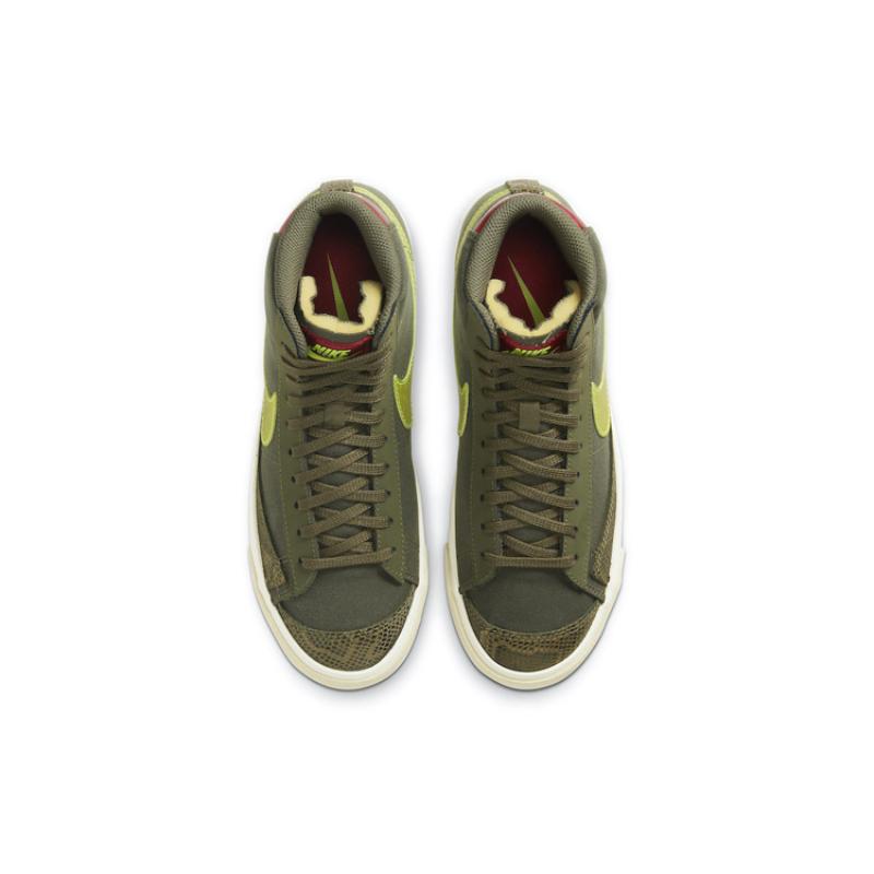 Nike Blazer Mid 77 Olive Snakeskin Women's Sneakers Skateboard Shoes CZ0462-200