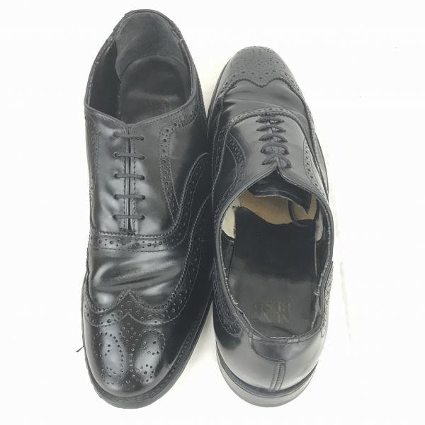 Vintage Nunn Bush USA Leather Goodyear Wingtip Black 26.5(USED)