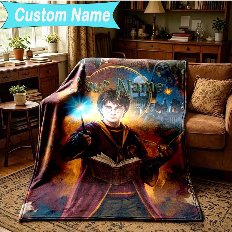 1PC Custom Name Blanket Magical Aura Witch Flannel blankets Patterns Throw Blanket All-Season Soft Gift for Couch, Bed, Camping, Birthday gifts