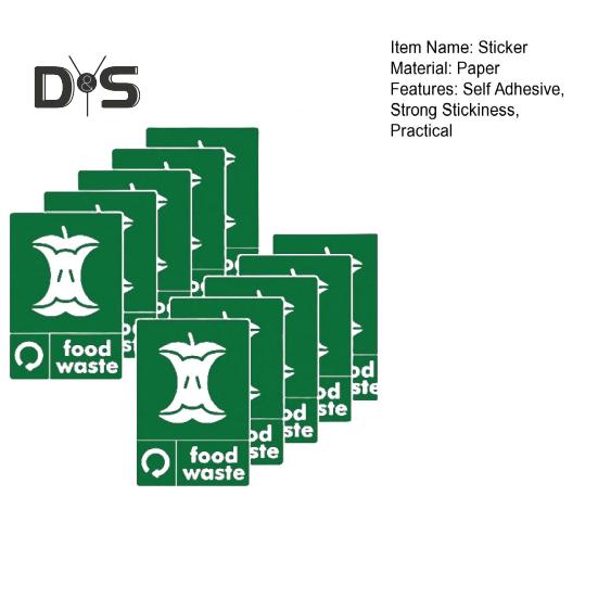 10 Adet Gıda Atığı İşaretleri Çöp Kutusu Çıkartmaları Kendinden Yapışkanlı Güçlü Yapışkanlık Su Geçirmez Çok Amaçlı Vinil Çıkartma Çıkartmaları