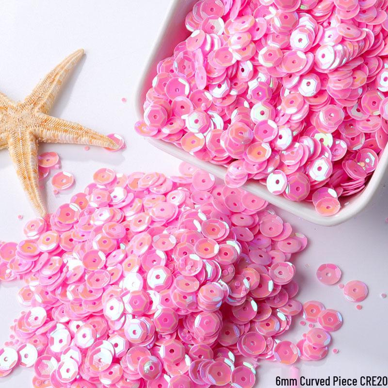 6mm Iridescent Silver Sequins: Laser Embossed Curved Pieces for DIY Embroidery, Wedding Dress Accessories, and Craft Ornaments.