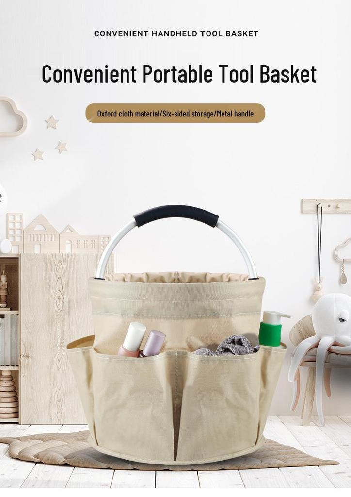 Portable Outdoor Picnic and Beach Basket – Foldable, Multi-Purpose Storage Bag for Bathroom or Mother and Baby Needs.