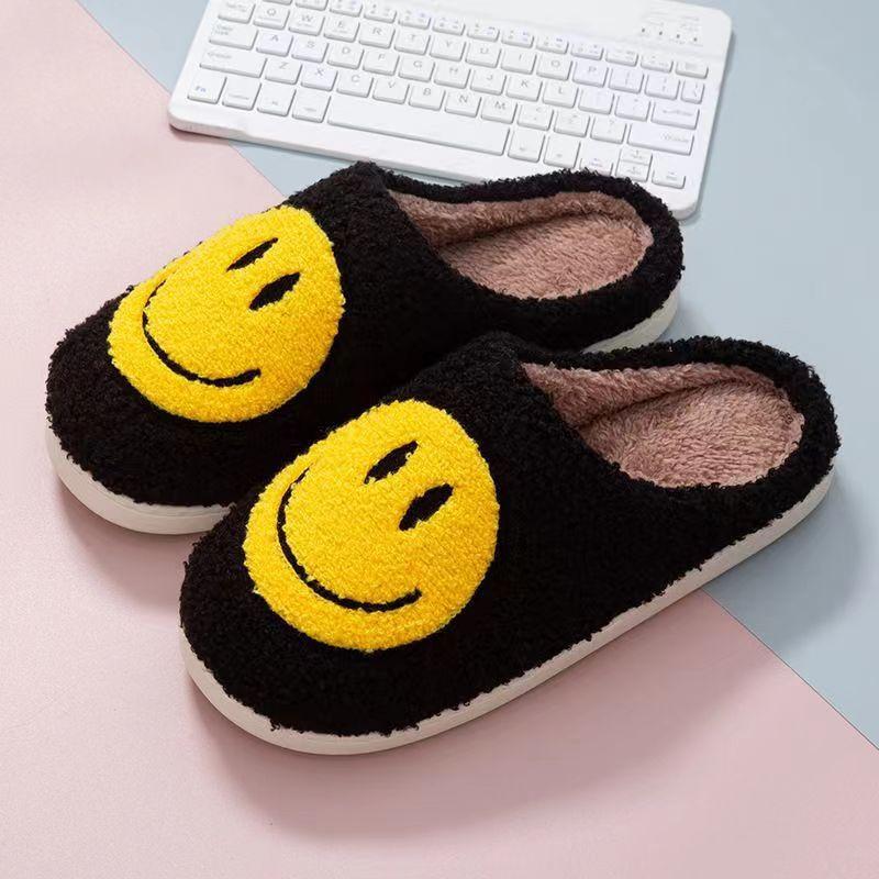 Neue Winter Smiley Baumwollpantoffeln Kinder Zuhause Paar Indoor Warme Hausschuhe Winter