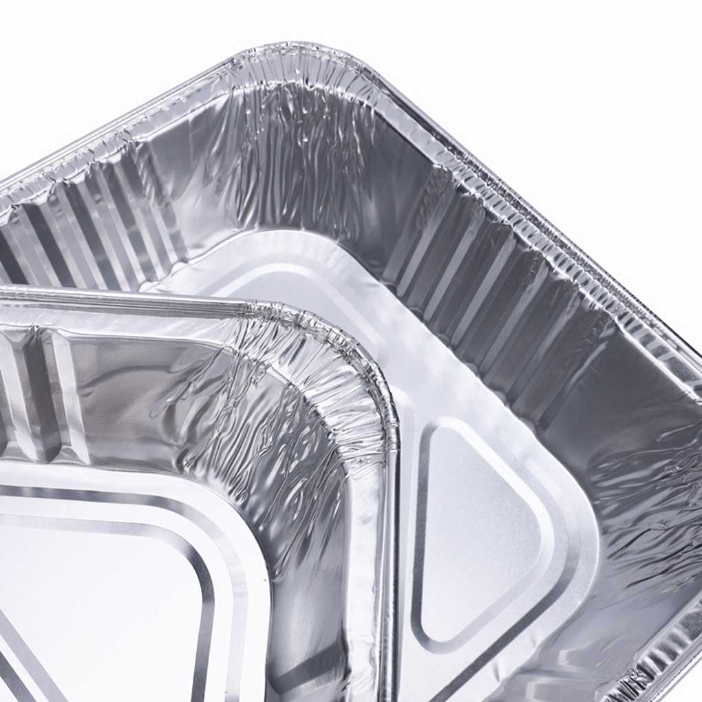 12Pcs Disposable Aluminum Foil Food Container Rectangle Packing Box Multi-use Takeaway Cooking Liners Microwave
