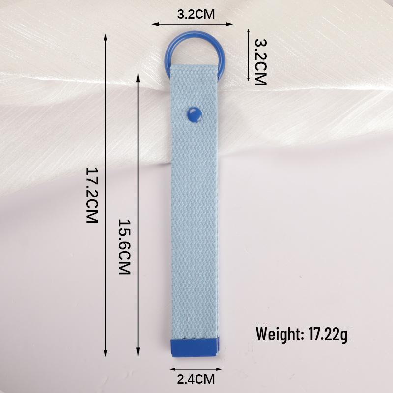Personalized Pure Cotton Canvas Belt Keychain with Contrast Colors – Handmade INS Style