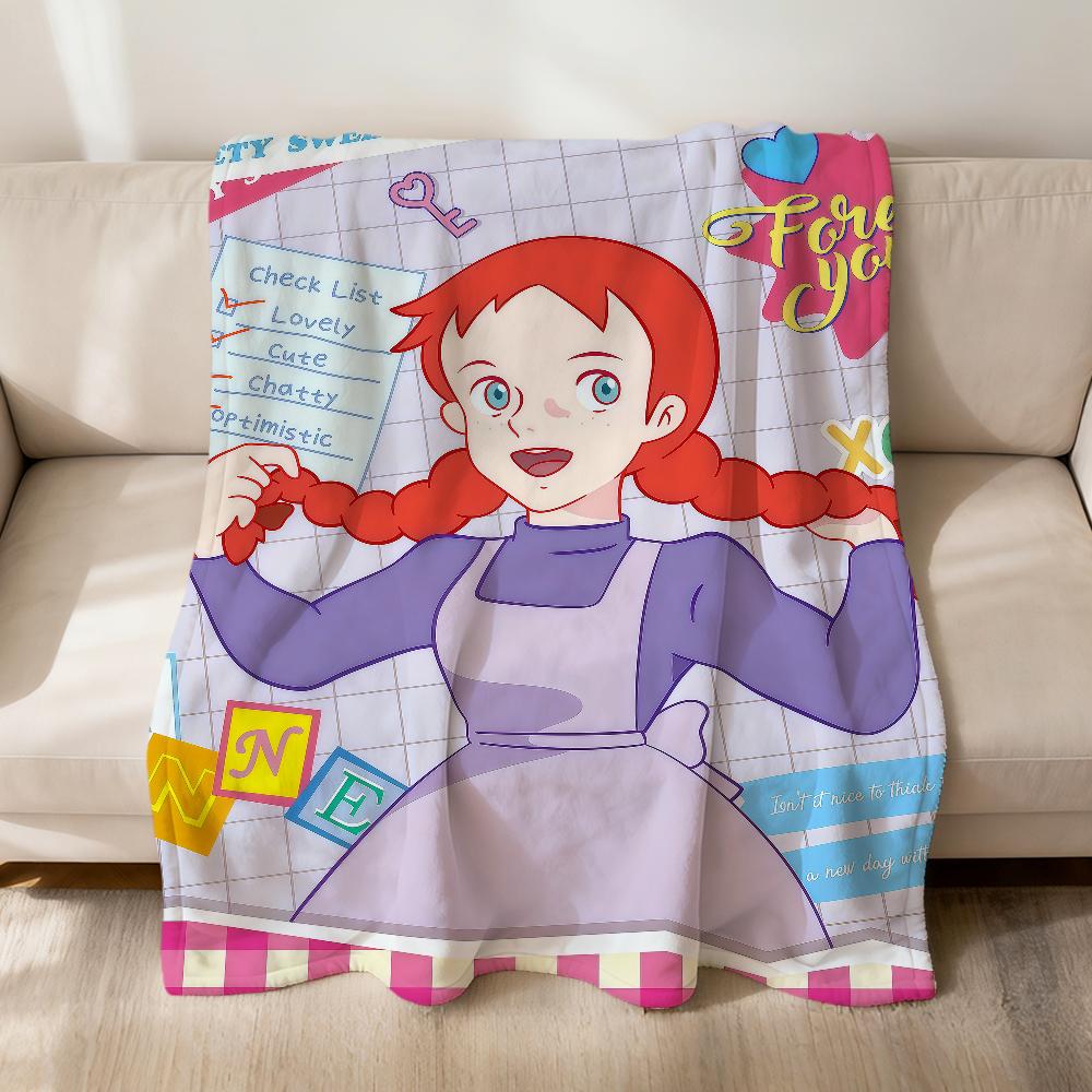 Classic Anime A-anne Of Green Gables Flannel Soft Warm Plush Blanket Sofa Living Room Pet Hogar Bedroom Gift Home Car Portable