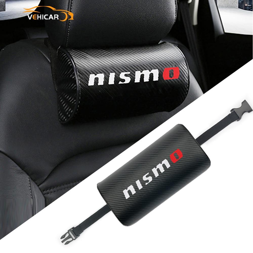 

Автомобильный подголовник из углеродного волокна VEHICAR для Nismo NISSAN, автомобильная подушка для шеи, универсальная съемная подушка для автомобиля