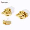 18K Gold Plated Brass Flower Shape Pearl Clasps Connector Fasteners Lock Closure Clasps For Jewelry Making Findings