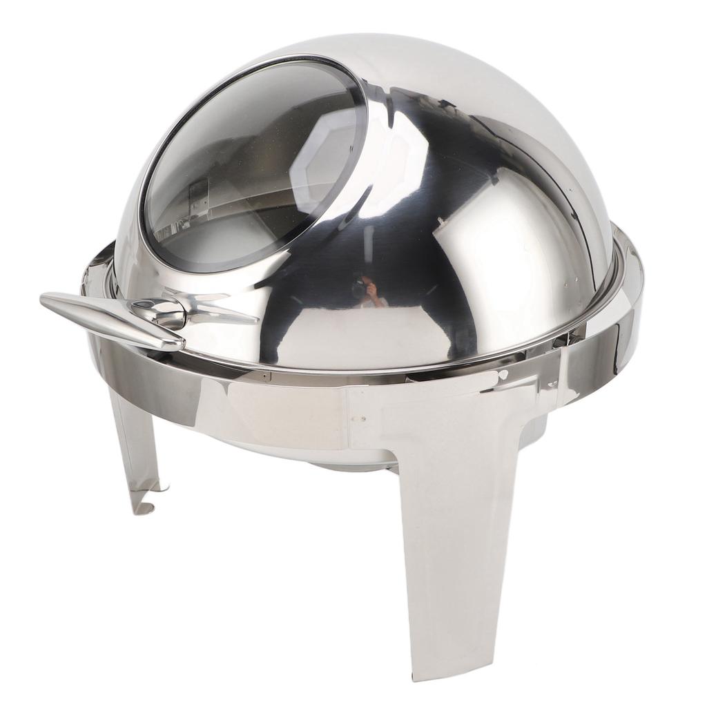 Chafing Dish Buffet Set Stainless Steel Buffet Chafer 6L Buffet Catering Food Warmer Alcohol Heating Visible Glass Lid