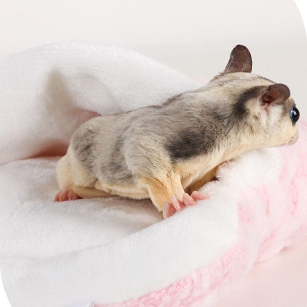 Warm Pet Swing Bag Velvet Sugar Glider Hanging Hammock Guinea Pig Bed Hamster Plush Hammock Winter