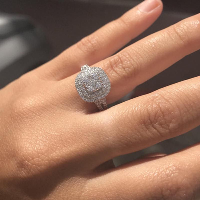 E-Commerce Electroplating Micro-Inlaid Diamond Eight Hearts And Eight Arrows Square Ring