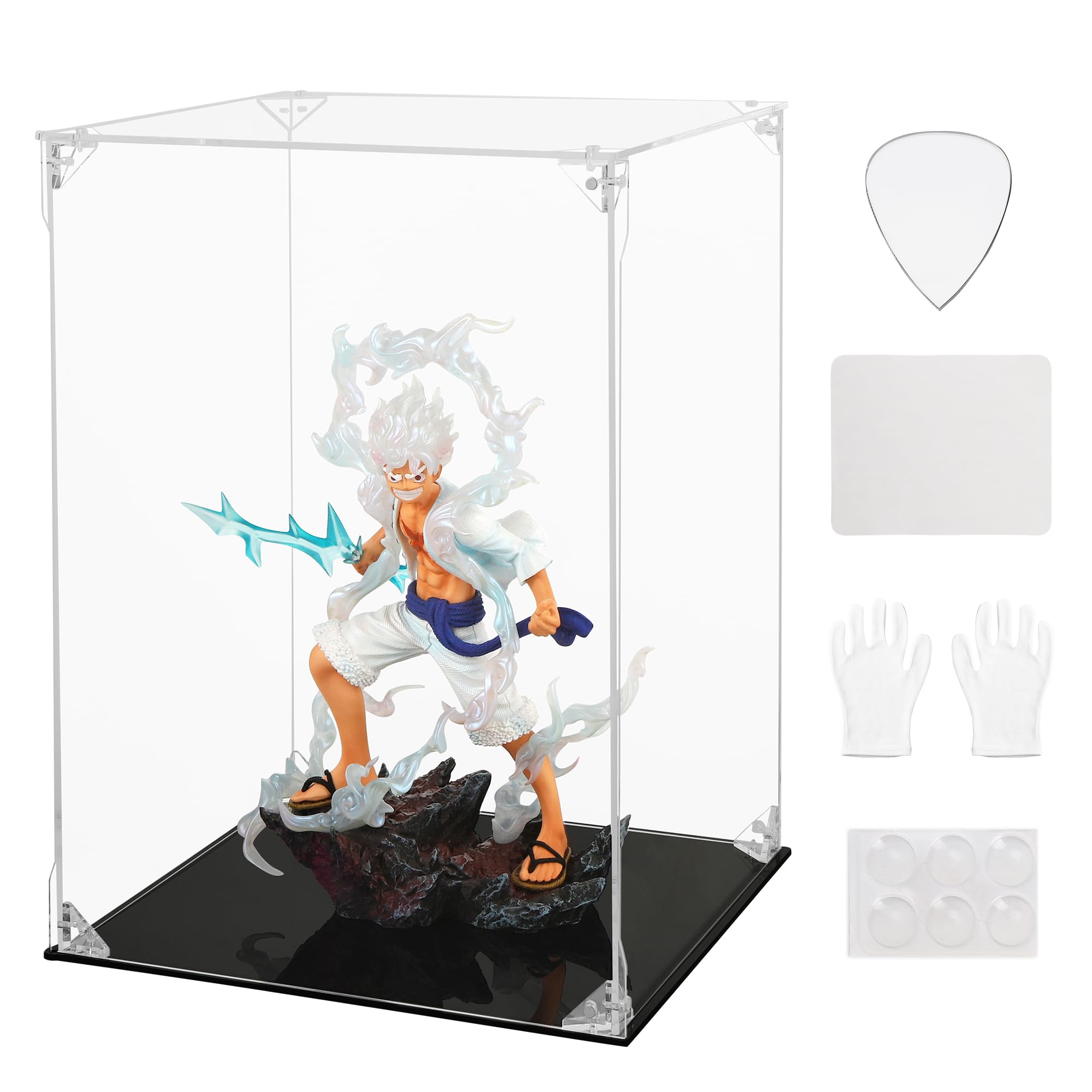 

TITIROBA Figure UV Magnetic Front Collection Includes Cleaning Easy Assembly W x 25cm D x 35cm Black Case, Acrylic, Protection, Door, Case, Durable,