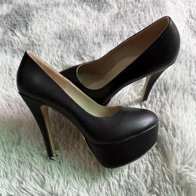 Salto Alto Feminino 14cm Extremamente Stiletto Dança do Tubo Sexy Plataforma Bombas Fosco Bico Redondo Festa Vestido Sapatos de Casamento