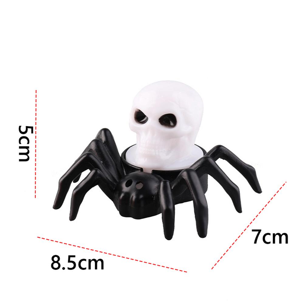 12Pcs Halloween LED Horror Spider Light Battery Operated Spider Back Eye-popping Candle Lamp Spider Eye Light LED Candle Light