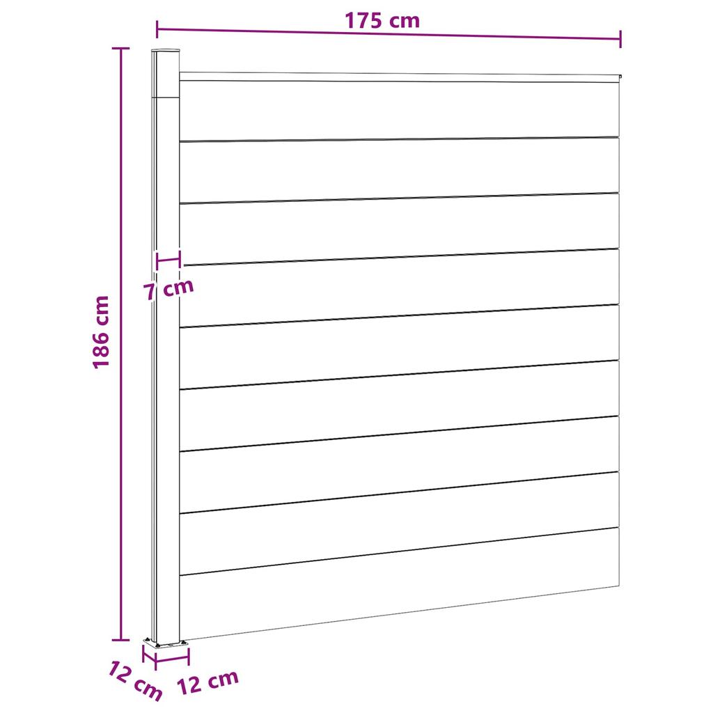 WPC and Aluminum Fence Panel Brown