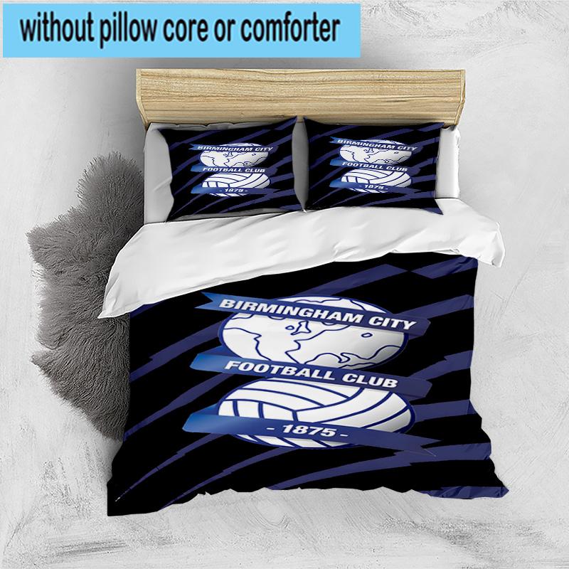 3pcs Birming-ham Football Club Printed Bedding Set Duvet Cover Closure Includes 1 Duvet Cover & 2 Pillowcases Bedding Sets Home Decor Gifts