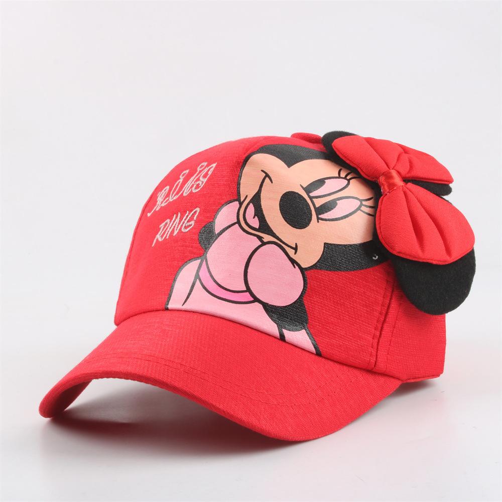 Disney Mickey and Minnie Baseball Cap Sun Protection Breathable Knitted Sun Hat Outdoor Casual Style Crochet Baseball Cap