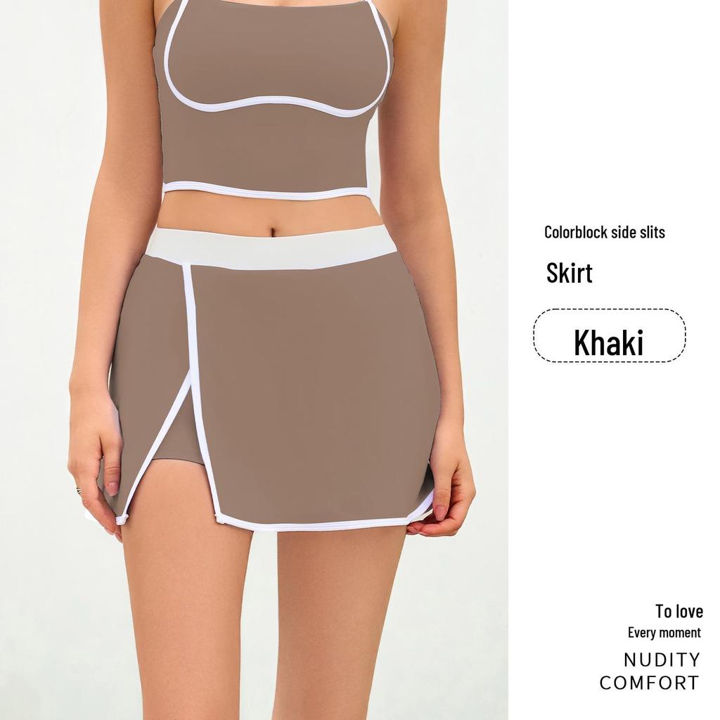 2025 Sommer Colorblock Schnelltrocknender Damen Sport Skort - Hochelastische Yoga- & Fitnessbekleidung