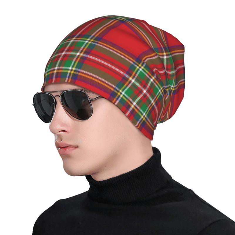 Royal Stewart Tartan Plaid Beanie Hat Novelty Warm Bonnet Cap Adults Knitted Hats Headwear Vintage Street Skullies Beanies