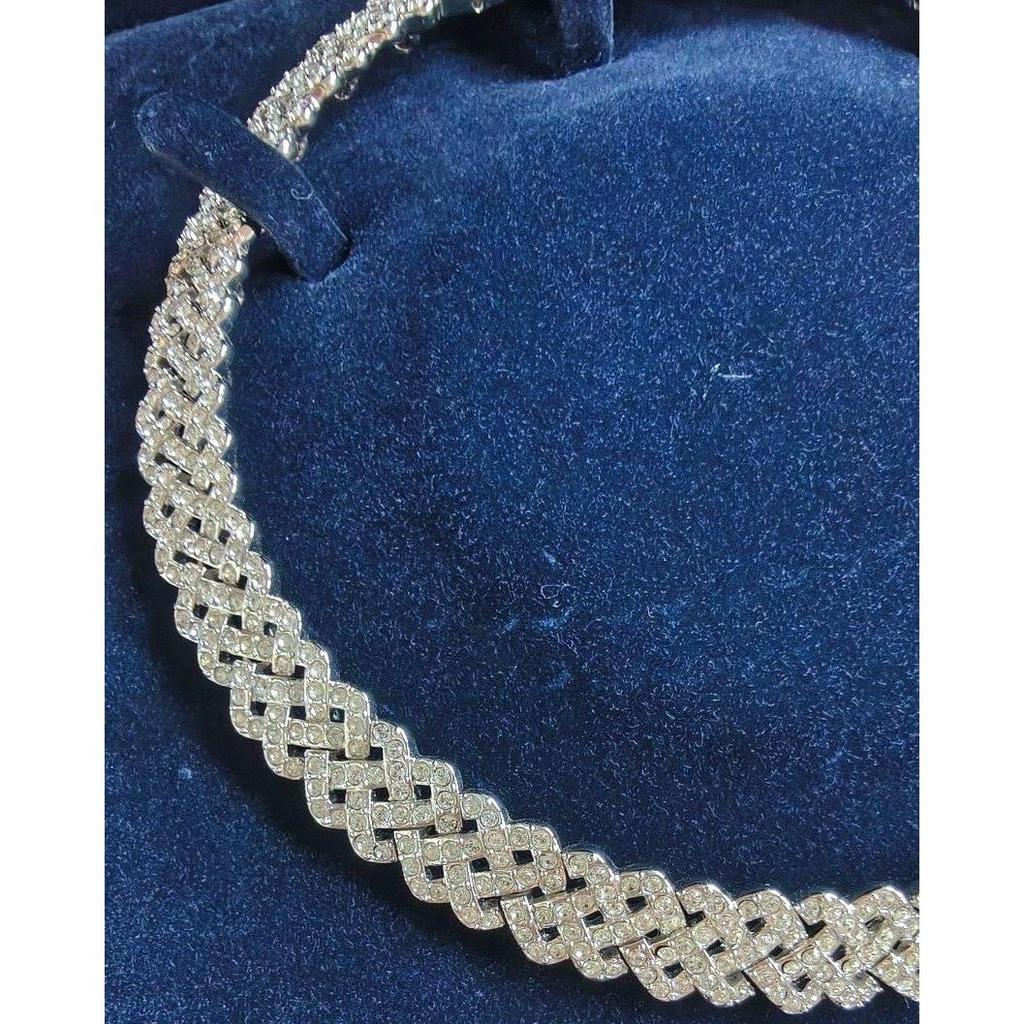 Used SWAROVSKI Swarovski Diamante Necklace Choker Braid