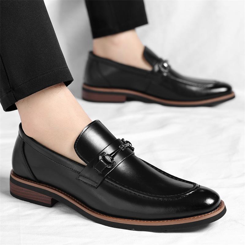 Large size European version Oxford shoes leather shoes men's pointed suit single shoes Wenzhou leather shoes