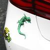 3D Araç Plakası Pencere Gecko Gekko Mekanik Kertenkele Amblemi Krom PVC Etiket