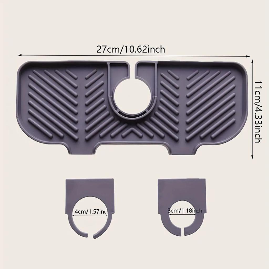 1PC/2PCS-Silicone Drainage Mat, Kitchen Faucet Sink Splash Proof Mat, Rubber Drying Mat, Used for Kitchen Countertop Protection