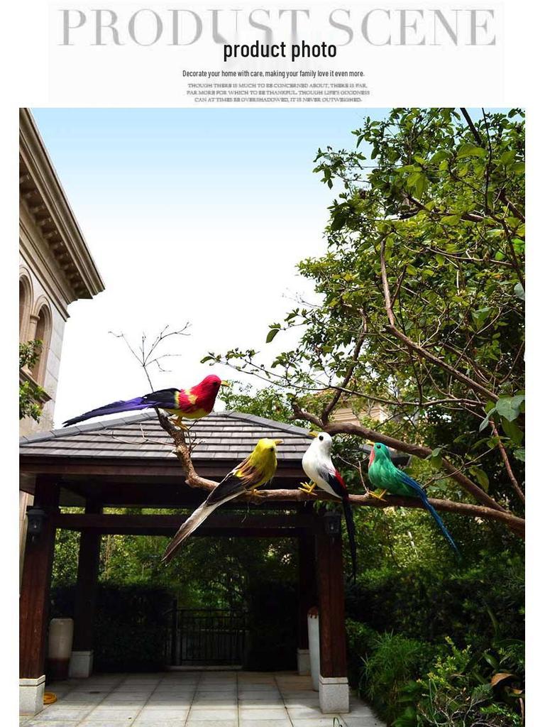 Neidische Porzellan-Papageienfigur mit Federn: Kleines Vogelmodell zur Dekoration für Haus und Garten