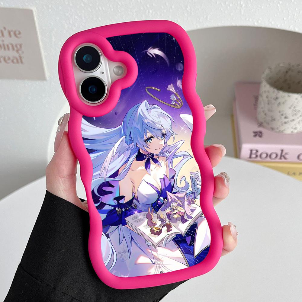 HSR Robin Wavy Edge TPU Mobile Phone Case for iPhone 17 16 15 14 13 12 11 Air Pro Max Plus Colorful Cover