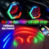 RGB Color-Chasing Revolving Dynamic Angel Eyes Turn Signals Light Bluetooth Wireless Control LED Sequential Flowing Strip Light