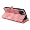 For iPhone 15 RFID Blocking Stand Leather Case Drop-proof Phone Cover Zipper Pocket Wallet with Strap