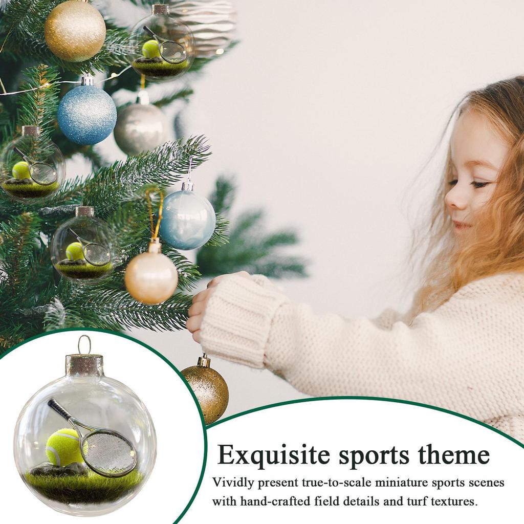 Christmas Sports Scene Ball Ornaments Christmas Tree Seasonal Sports Ball hanging Decorations for Mantle Fireplace Porch