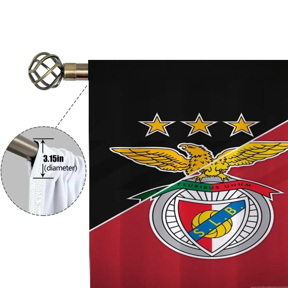 Fensterküchenvorhänge für Wohnzimmer 2 Stück Verdunkelungsvorhänge Türvorhang SL B-benfica Fc Raumteiler Schlafzimmerdekoration