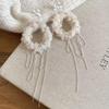 Silver Needle Fluffy Tassel Bow Earrings: Retro, Creative, High-End Winter Accessories for Women