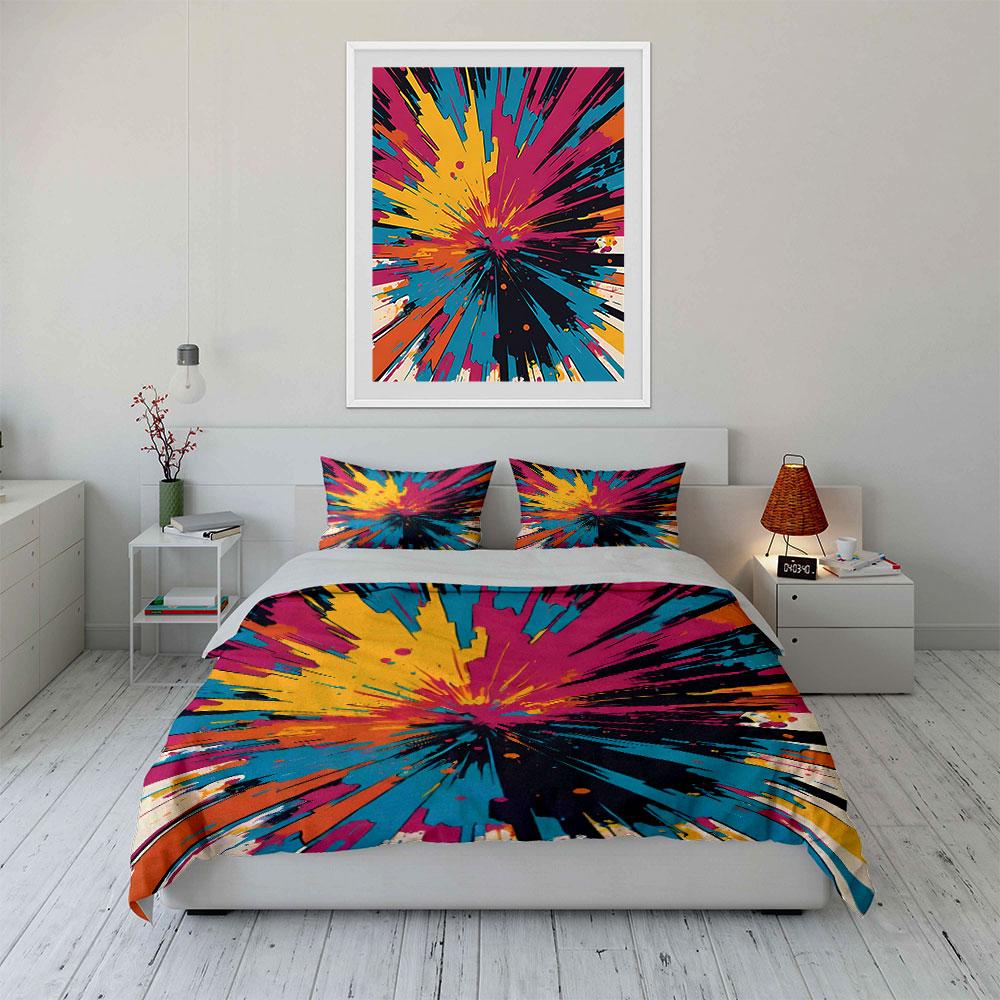 Colorful Explosion Burst Pattern. Bedding Sets Duvet Cover Sets Duvet Covers Pillowcases(1 * Duvet Cover 2 * Pillowcases Without Duvet Insert)